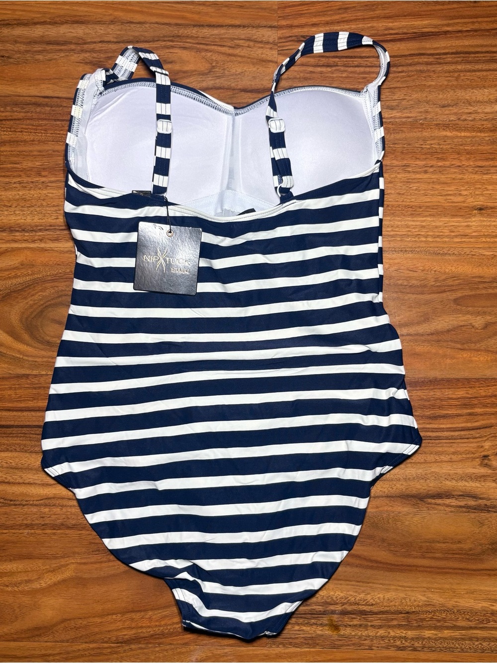 Nip Tuck Swim Navy White Stripe One Piece Swimsuit NWT Multiple Sizes - Picture 3 of 10